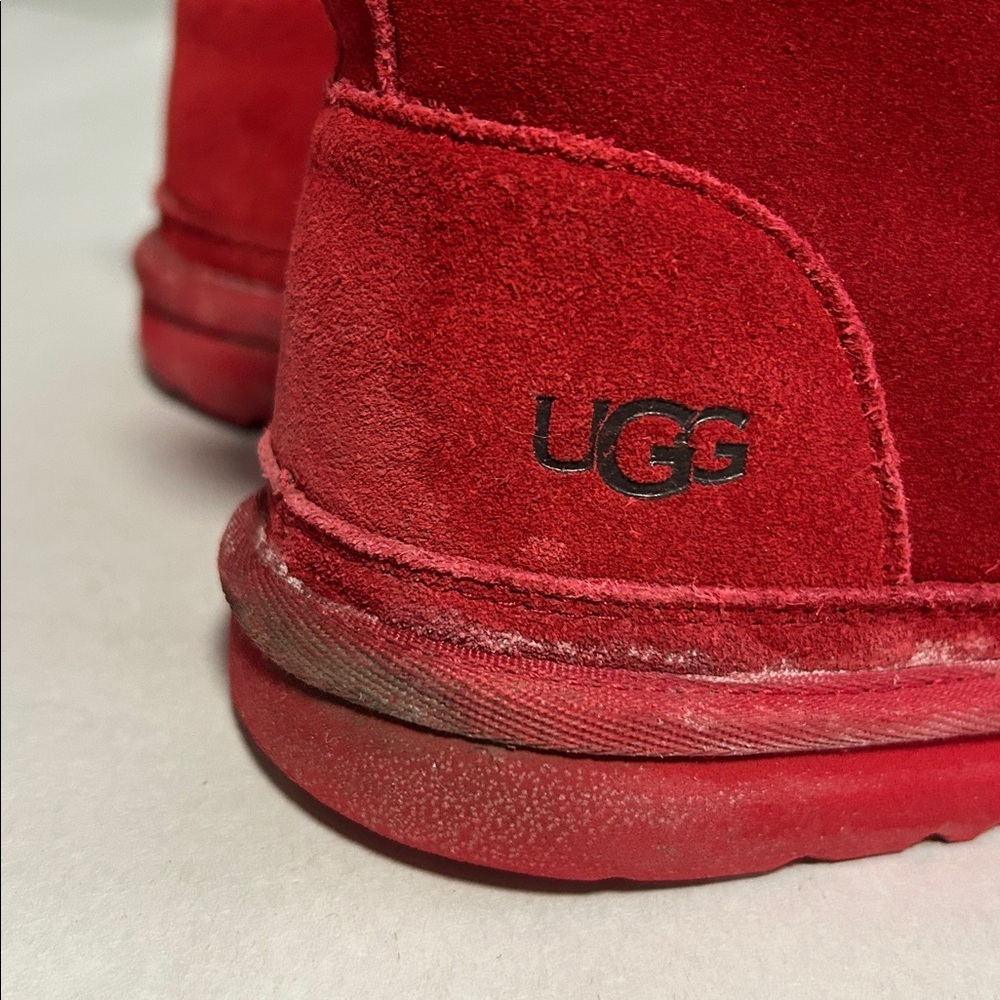 Kids Ugg Neumel II Red Suede Leather Boots Size 5 - Picture 13 of 14